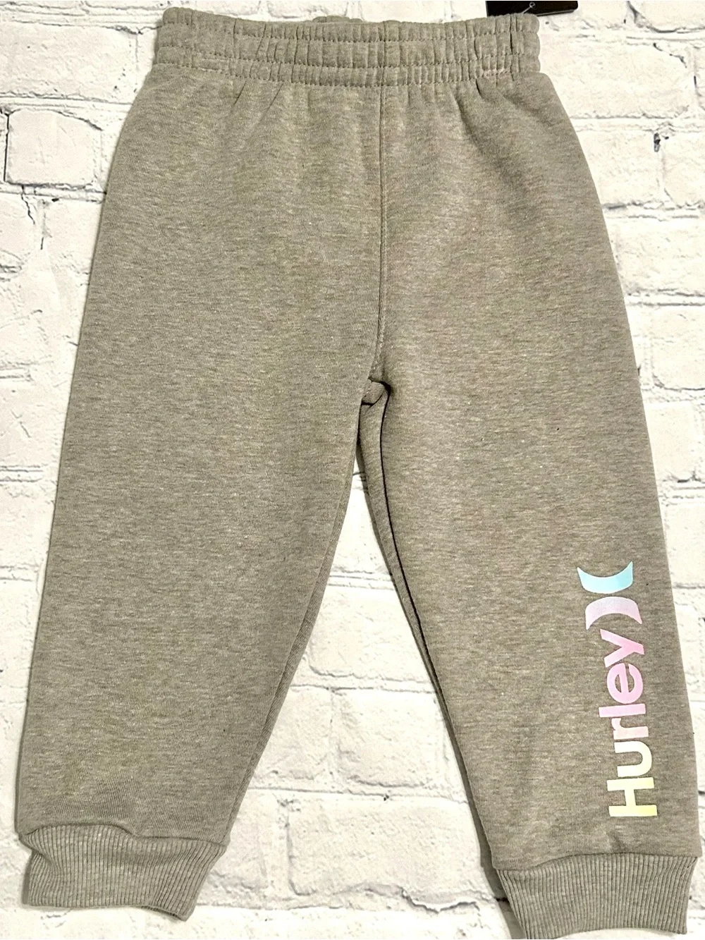 NWT Hurley Toddlers Joggers & Sweatshirt Set - Pastel Multicolor Logo (24 Mos)